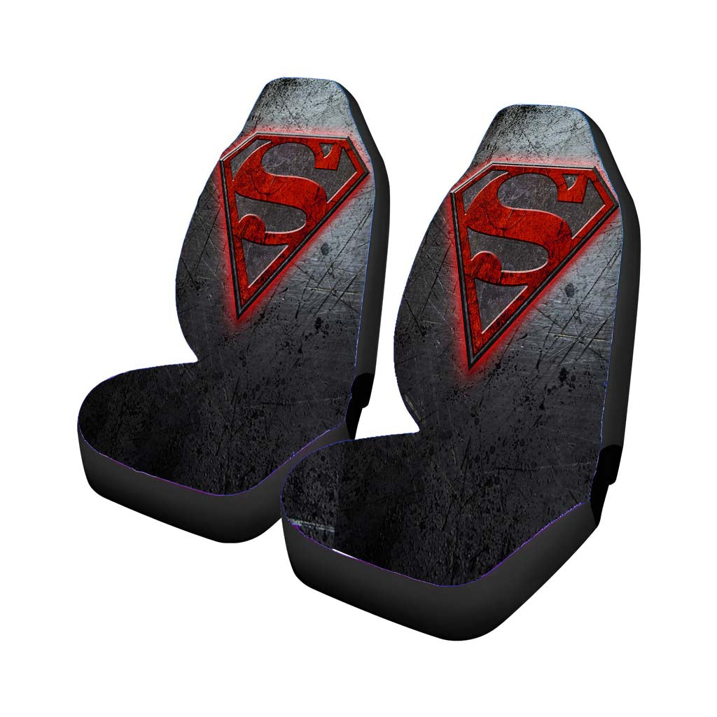 Superman Metal Logo Car Front Seat Covers