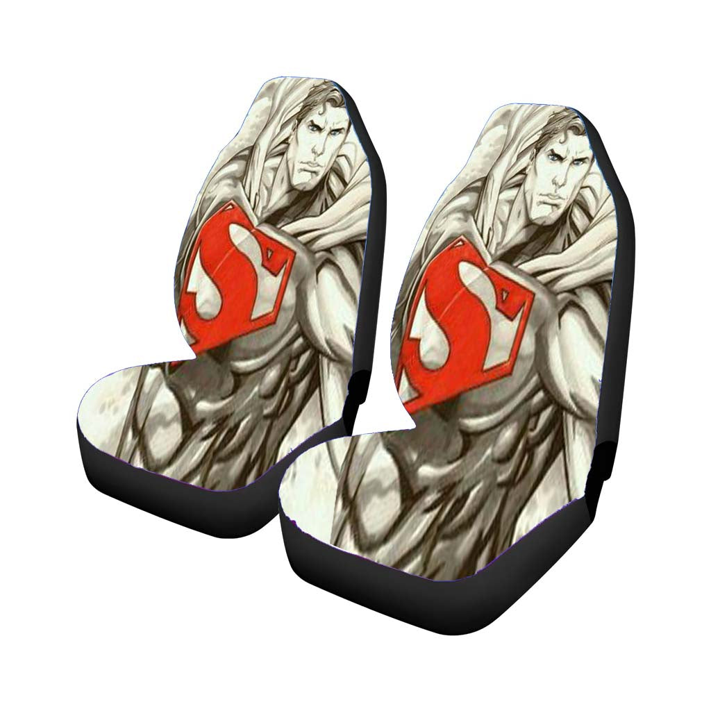 Superman Pencil Drawing Car Front Seat Covers