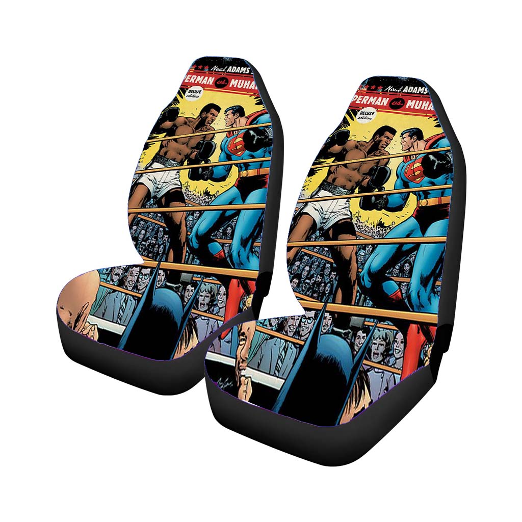 Superman Vs Muhammad Ali Boxing Car Front Seat Covers