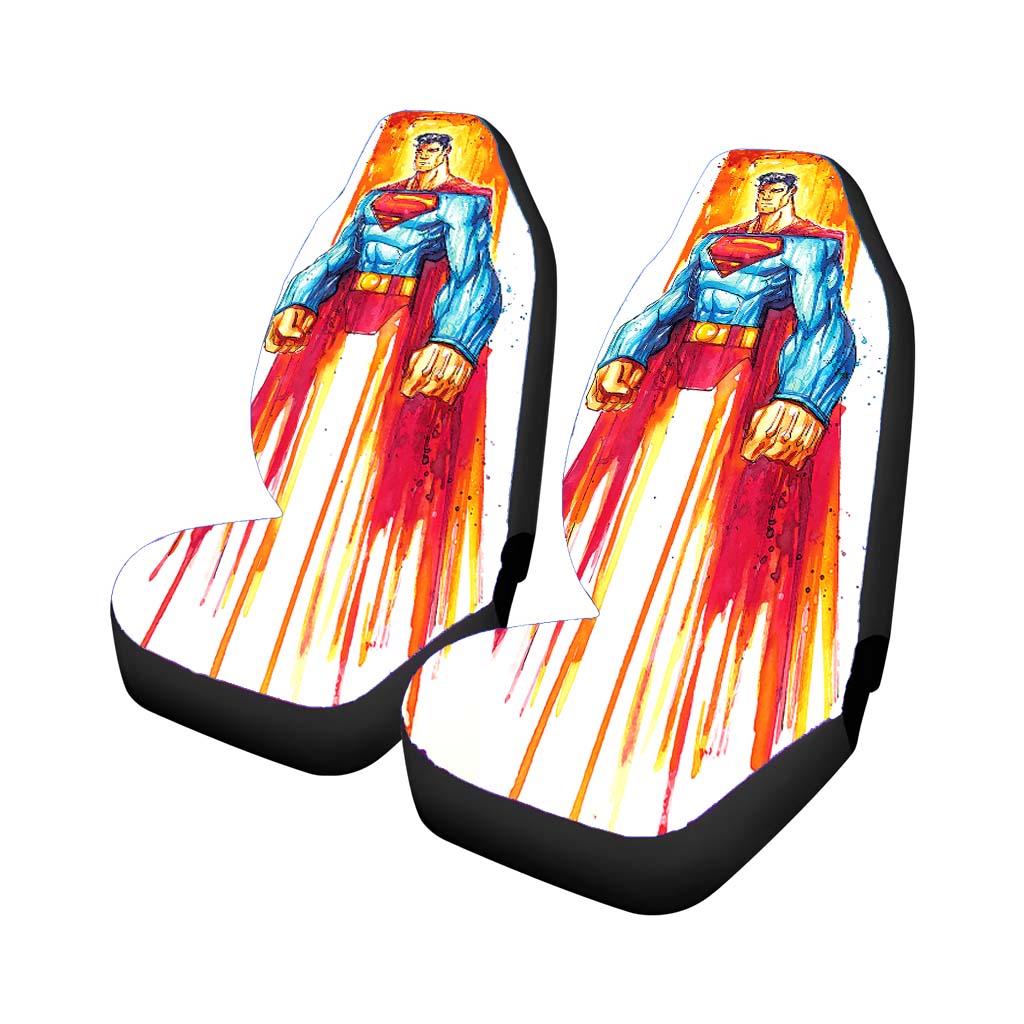 Superman Watercolor Car Front Seat Covers