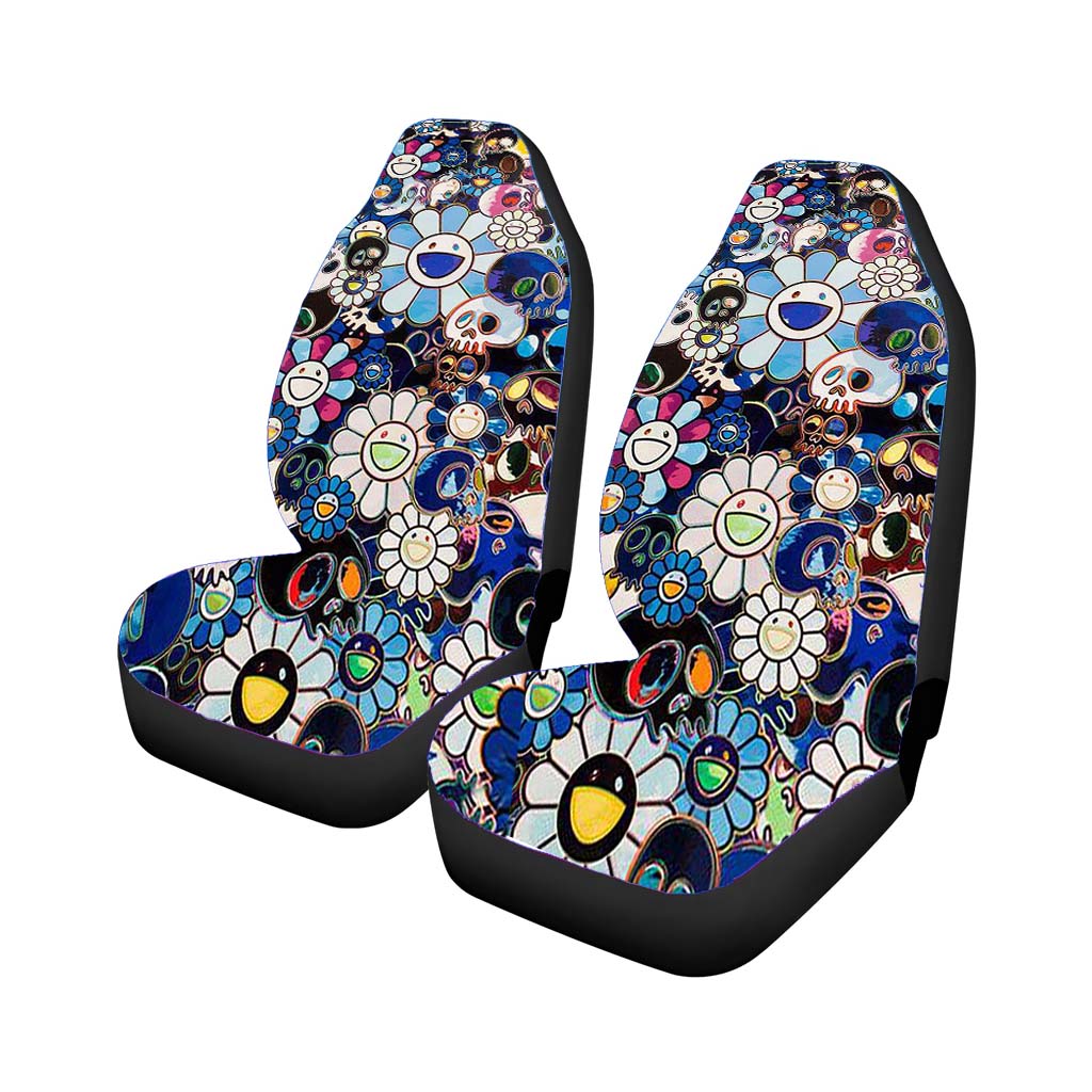 Takashi Murakami Skull Car Front Seat Covers