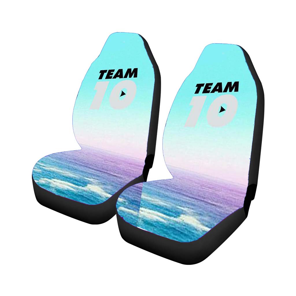 Team 10 Black Jacket Car Front Seat Covers