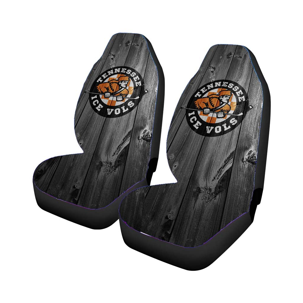 Tennessee Ice Vols Nhl Logo Dark Wood Wallpaper Car Seat Covers