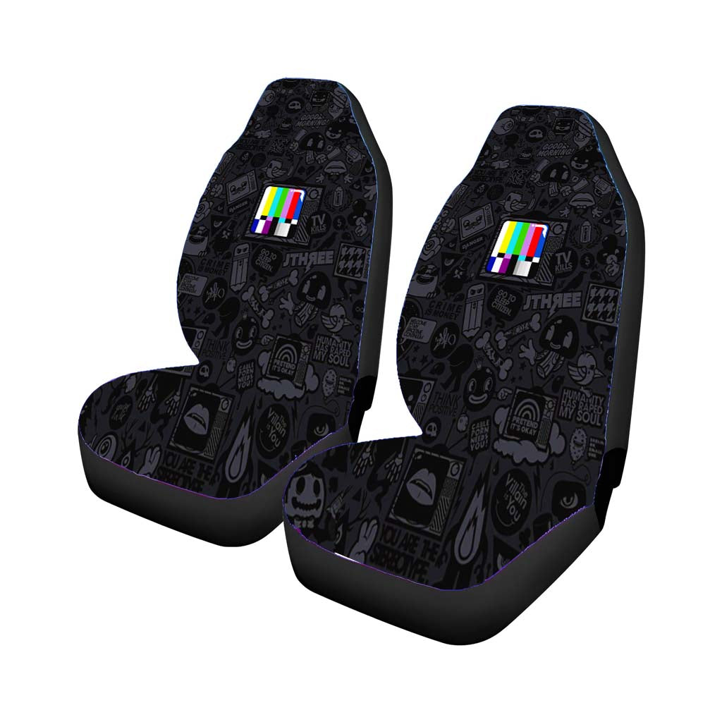 Test Pattern Logo Quotes Car Front Seat Covers