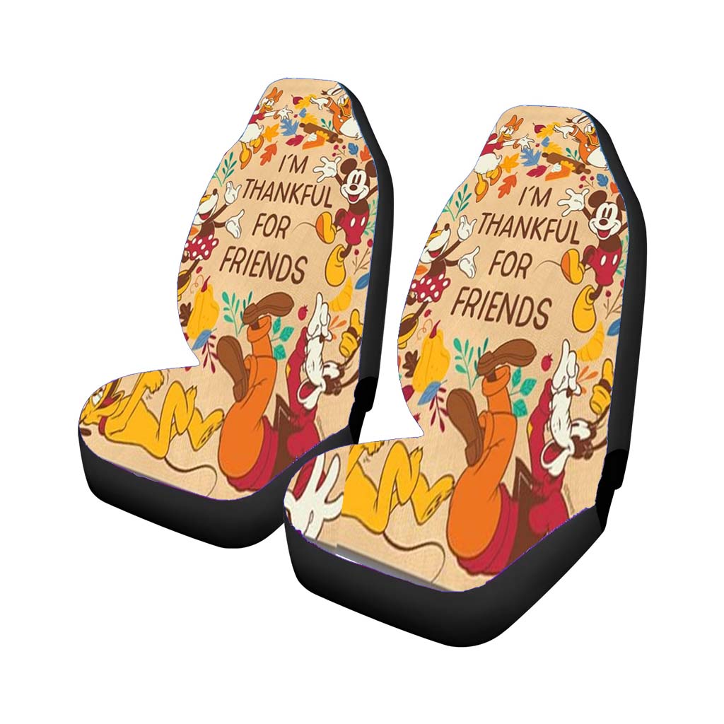 Thankful For Friends Mickey And The Gang Car Front Seat Covers
