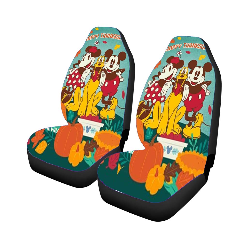 Thanksgiving Feast Mickey And Minnie Car Front Seat Covers