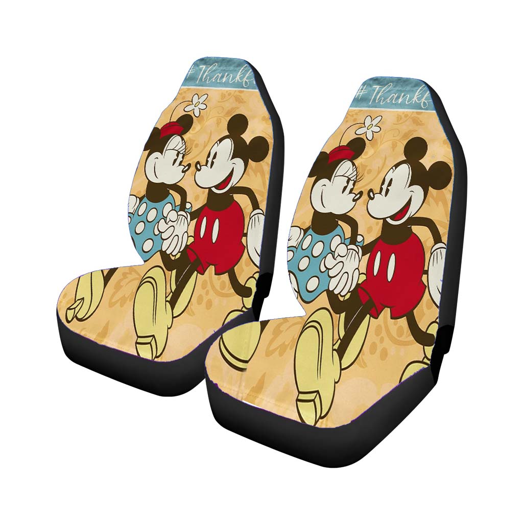 Thanksgiving Mickey & Minnie Autumn Car Front Seat Covers