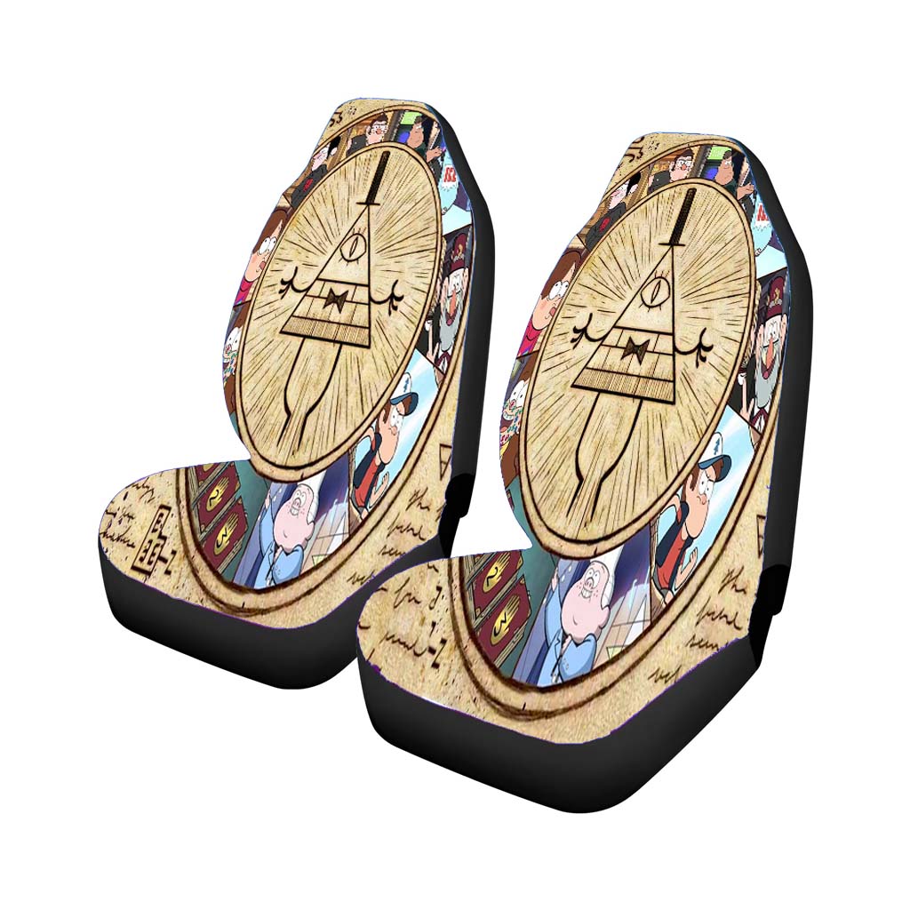 The Gravity Falls Intrigue Triangle Eye Characters Car Front Seat Covers