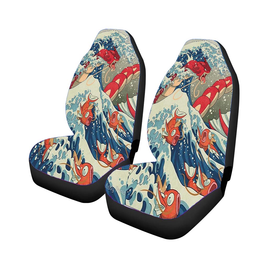 The Great Wave Off Kanto Red Car Seat Covers