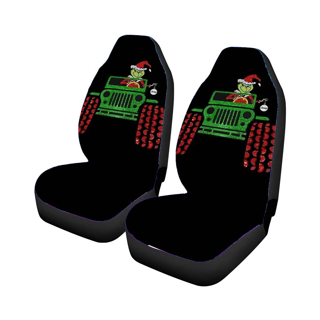 The Grinch Riding Jeep Car Front Seat Covers