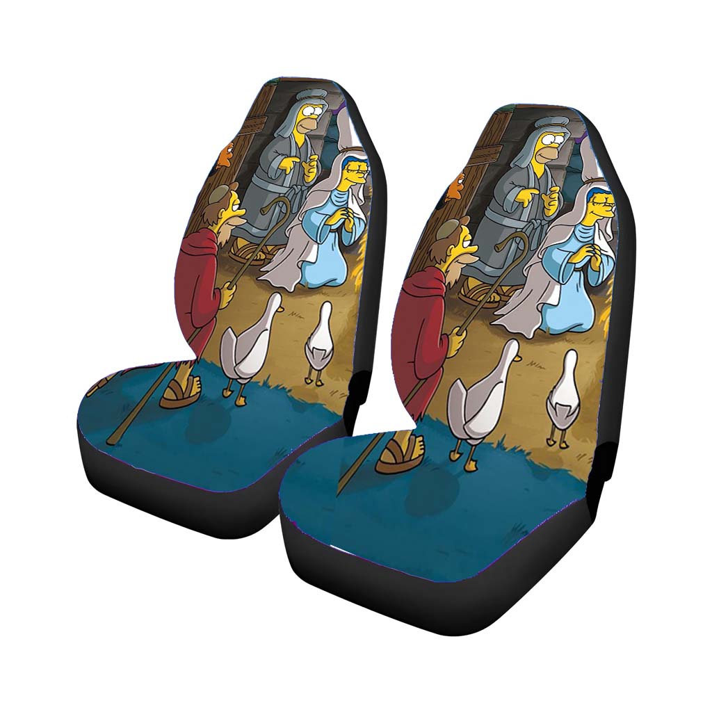 The Simpson Christmas Car Front Seat Covers