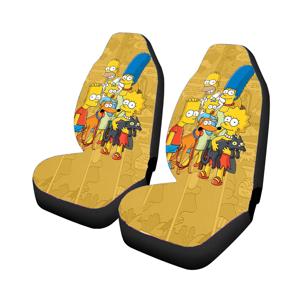 The Simpsons Family Comic Car Front Seat Covers