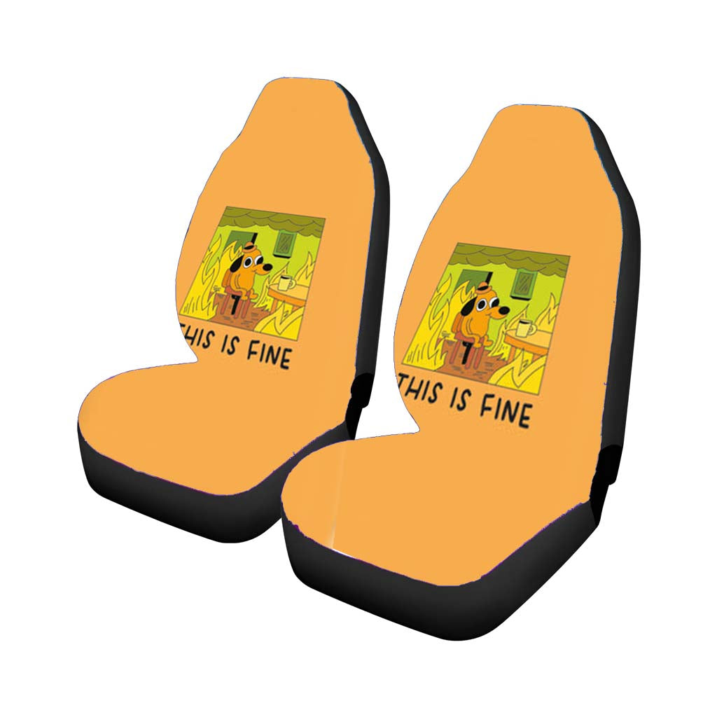 This Is Fine Car Front Seat Covers