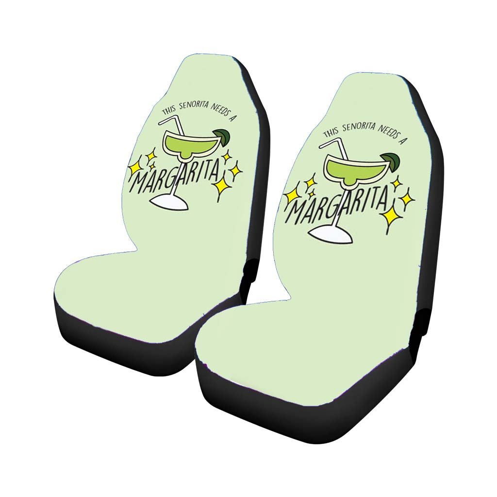 This Senorita Needs A Margarita - Funny Quotes Car Front Seat Covers