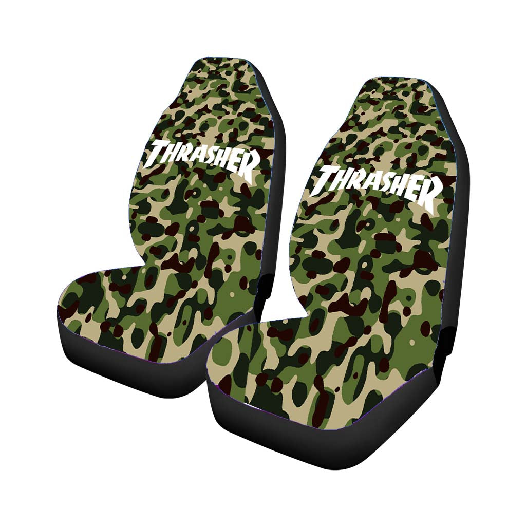 Thrasher Bape Camouflage Green Car Front Seat Covers