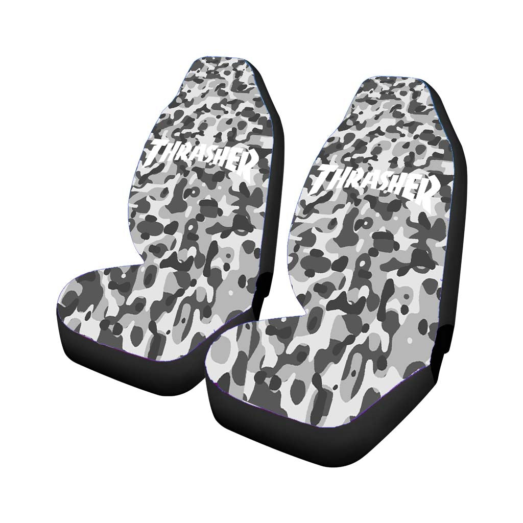 Thrasher Bape Camouflage Grey Car Front Seat Covers