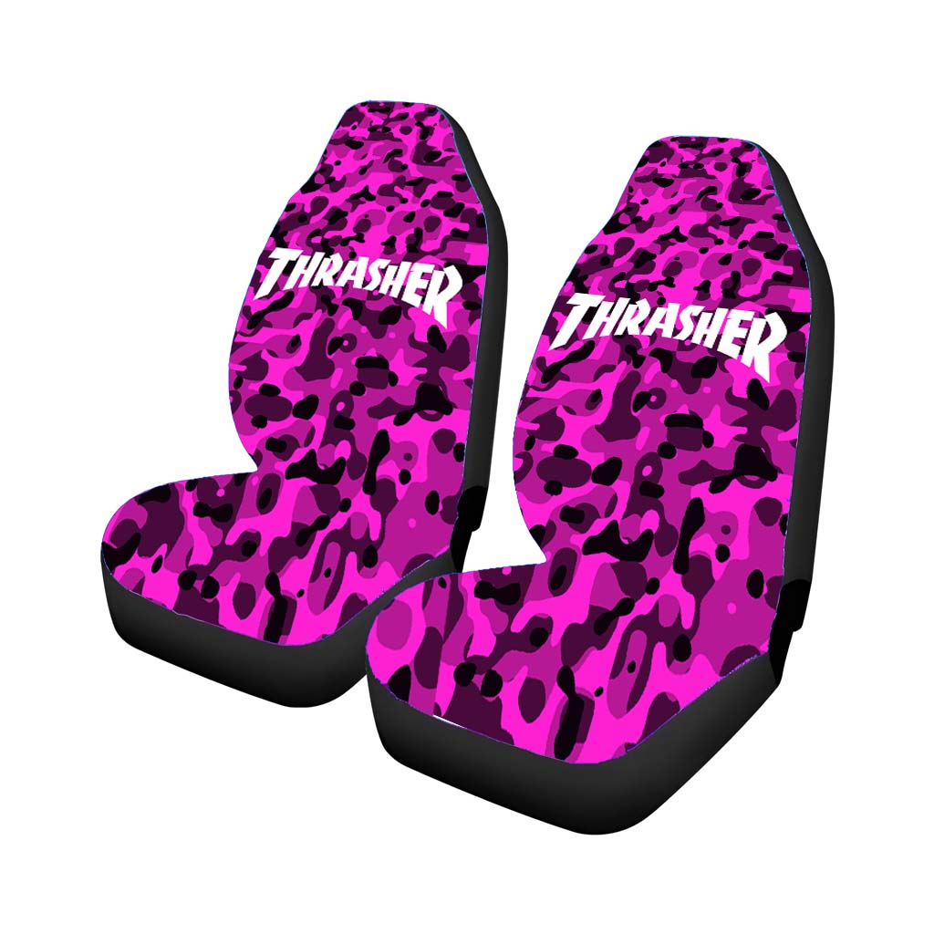 Thrasher Bape Camouflage Purple Car Front Seat Covers