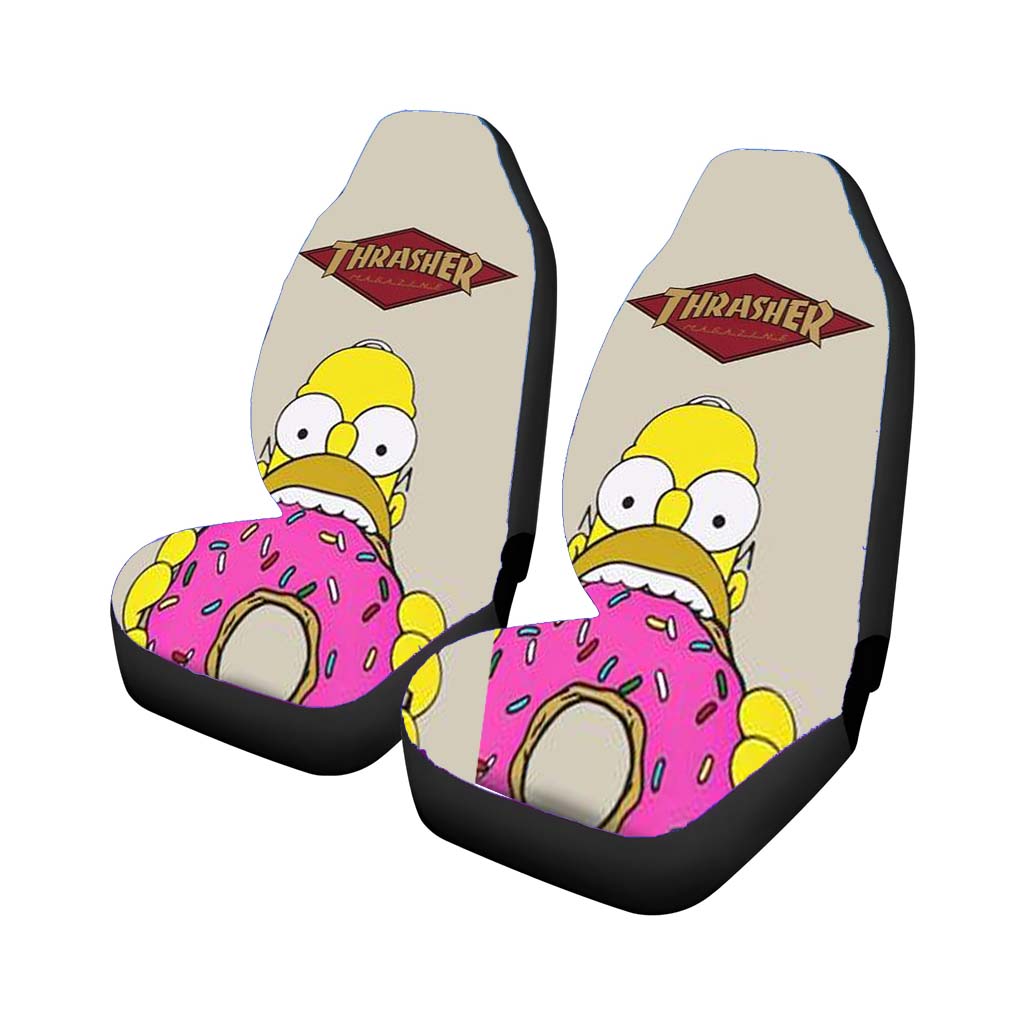 Thrasher Homer Simpson Donut Car Front Seat Covers