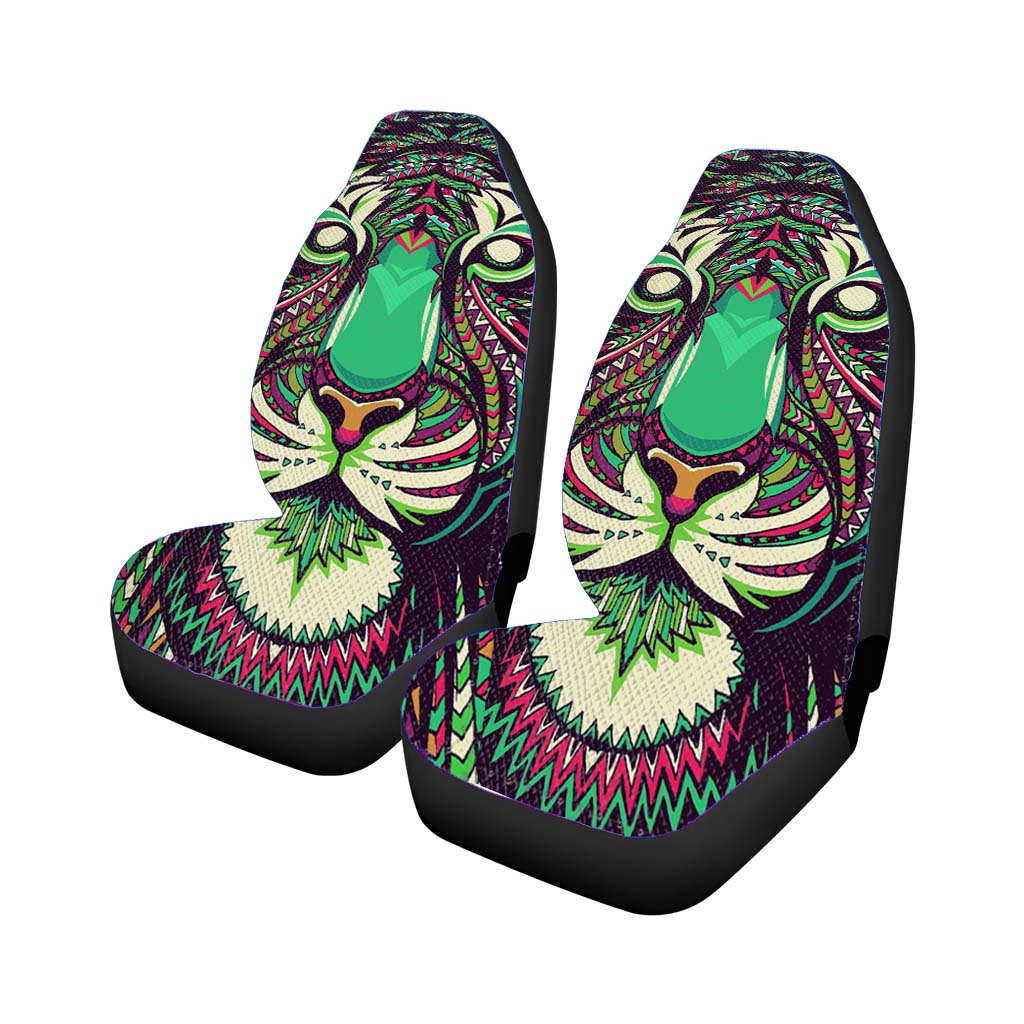Tiger Aztec Pattern Car Front Seat Covers