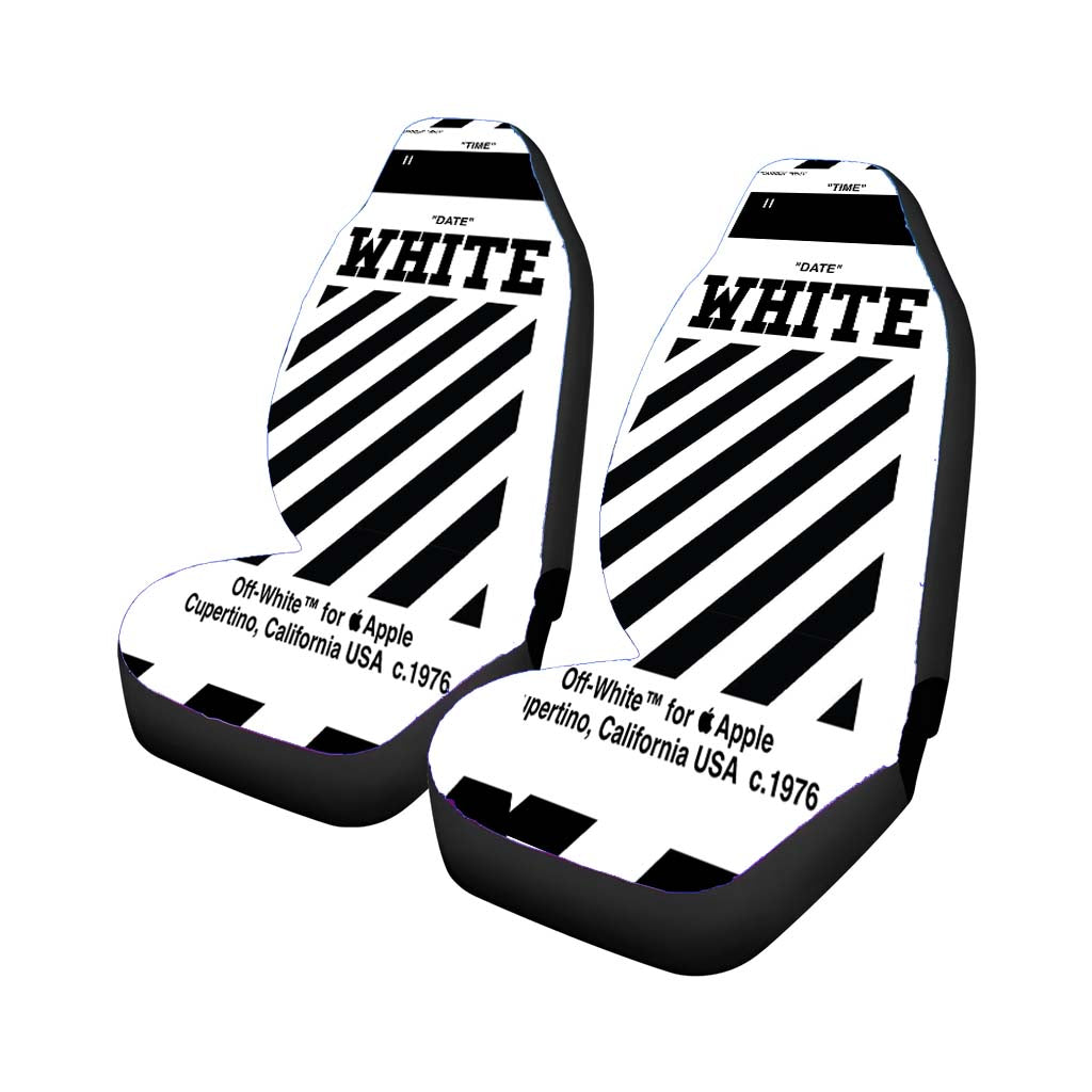 Time Date Stripe Off White Abloh Car Front Seat Covers