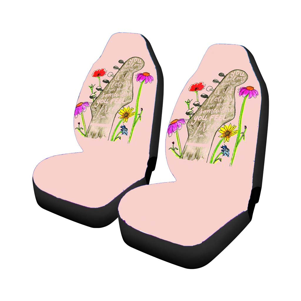 Tom Petty Memorial Heartbreakers You Belong Among The Wild Flowers Car Front Seat Covers