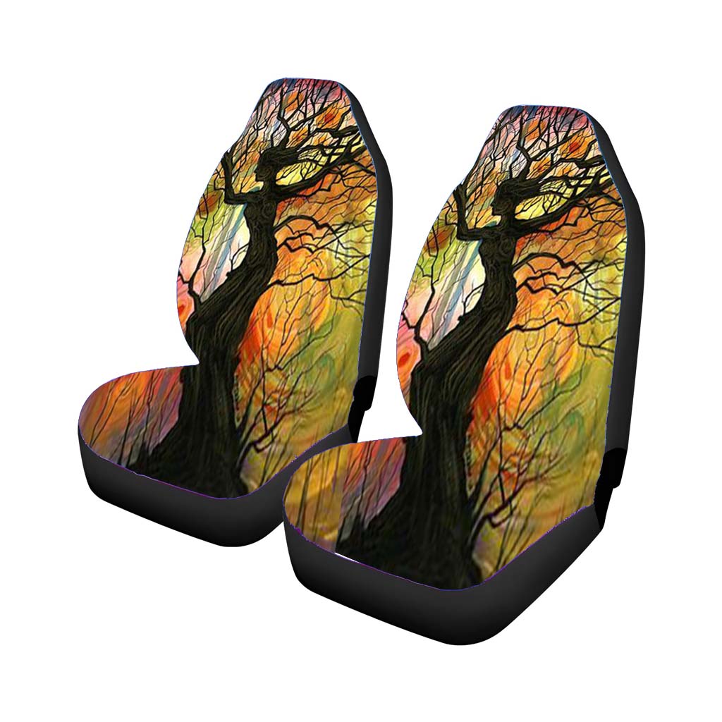 Tree Love Floral 2 Car Front Seat Covers