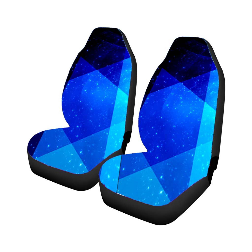Triangle Pattern Blue Galaxy Car Front Seat Covers