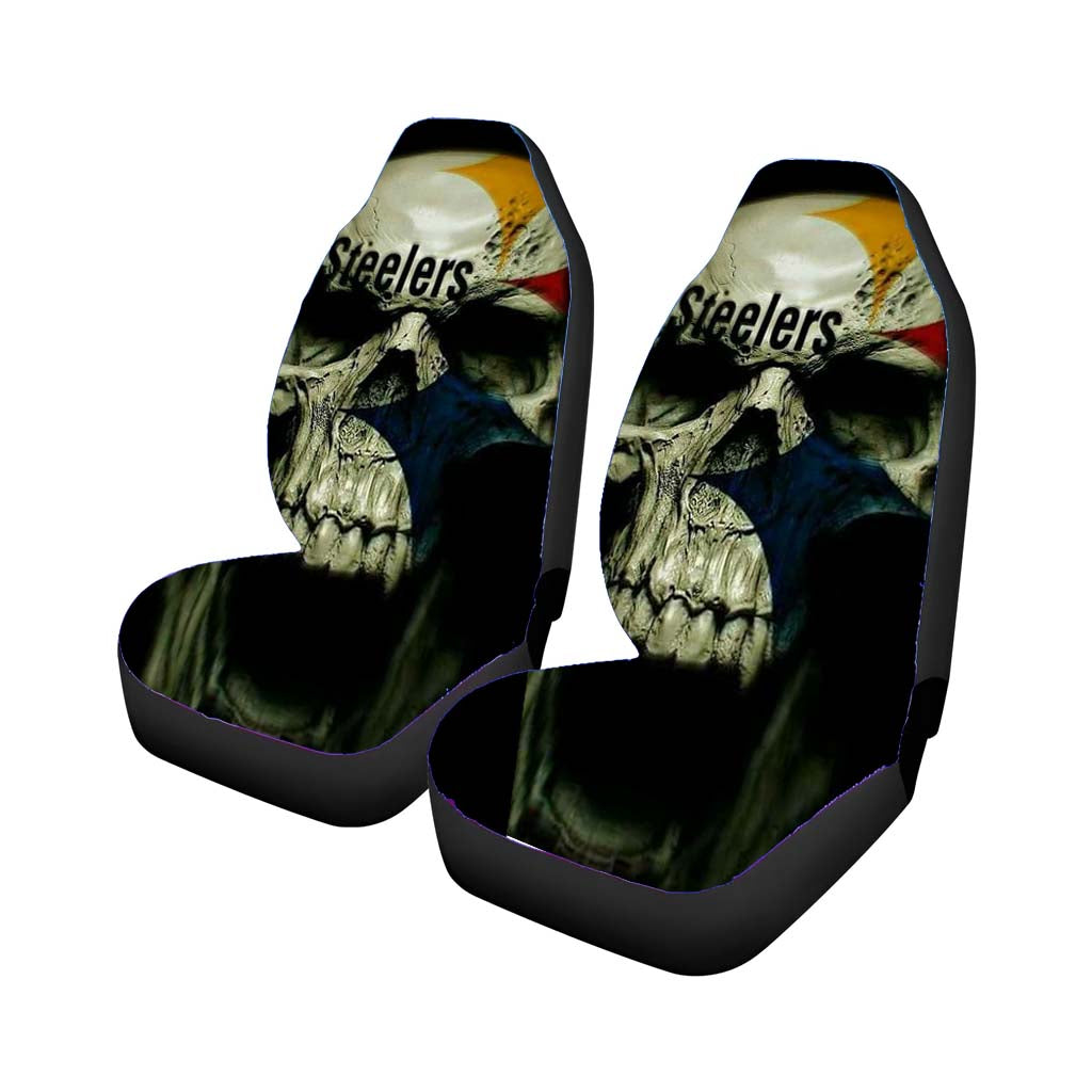 3D Skull Pittsburgh Steelers Car Front Seat Covers