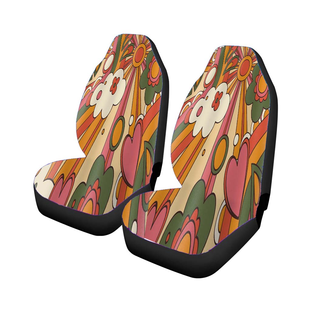 70S Groovy Sunshine Car Front Seat Covers