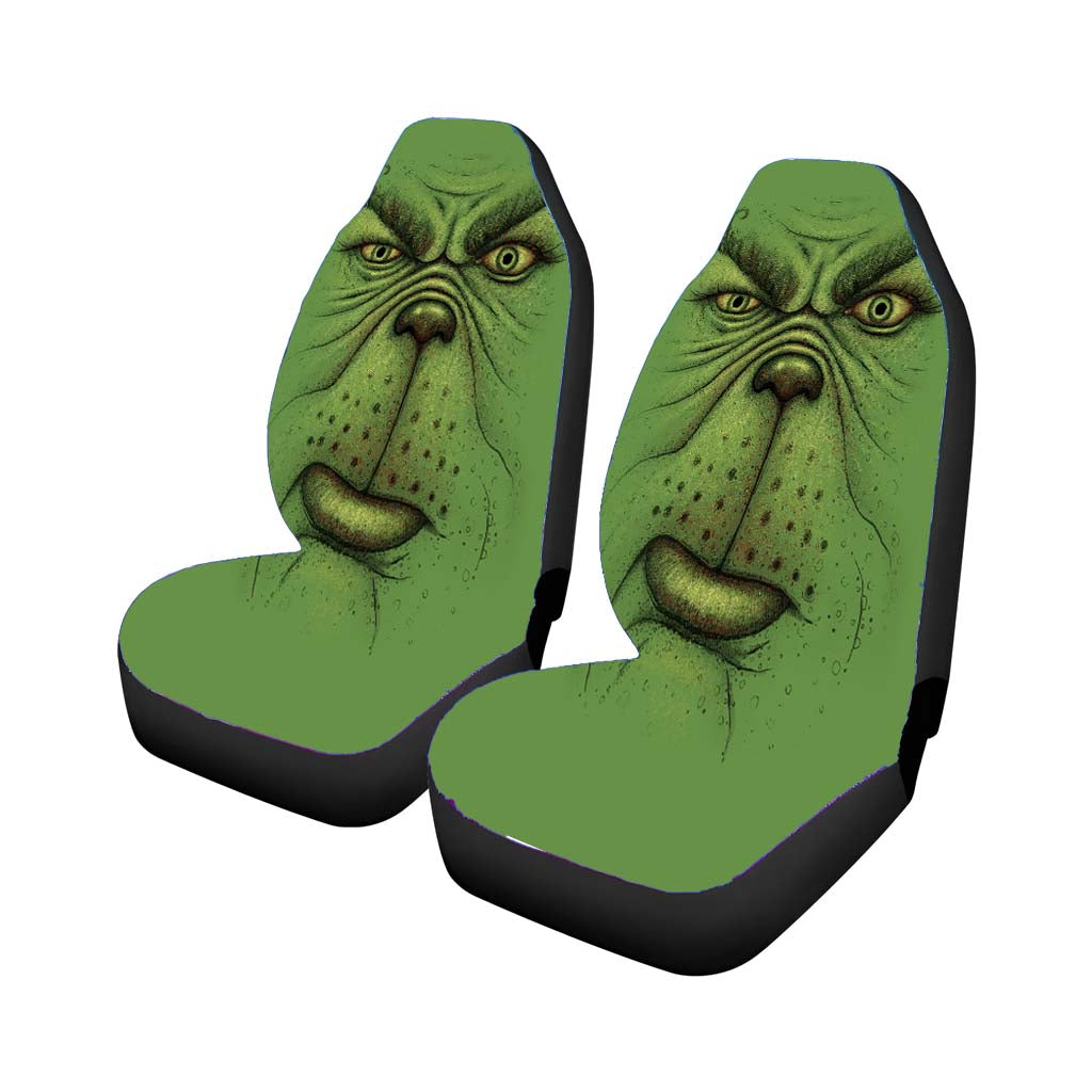 A Green Christmas Car Front Seat Covers