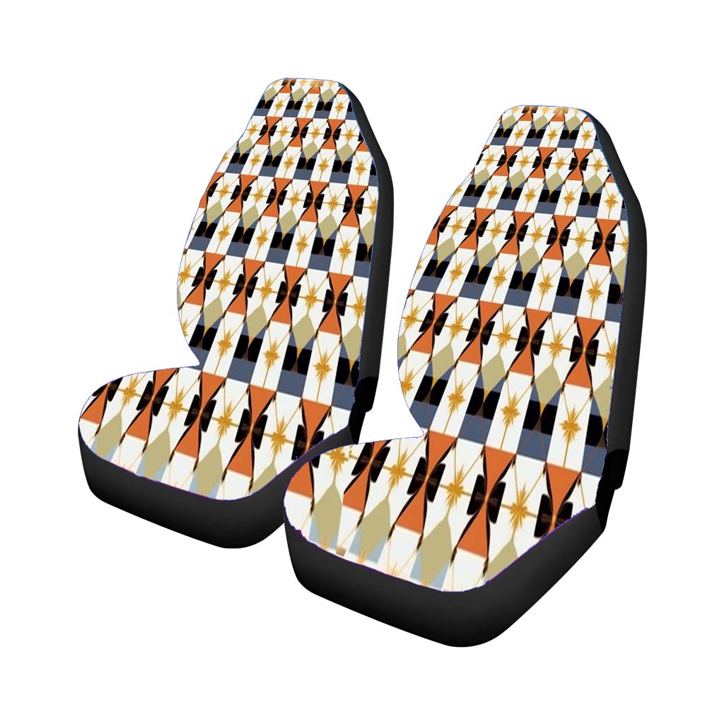 A Pattern With A Geometric Pattern Car Front Seat Covers