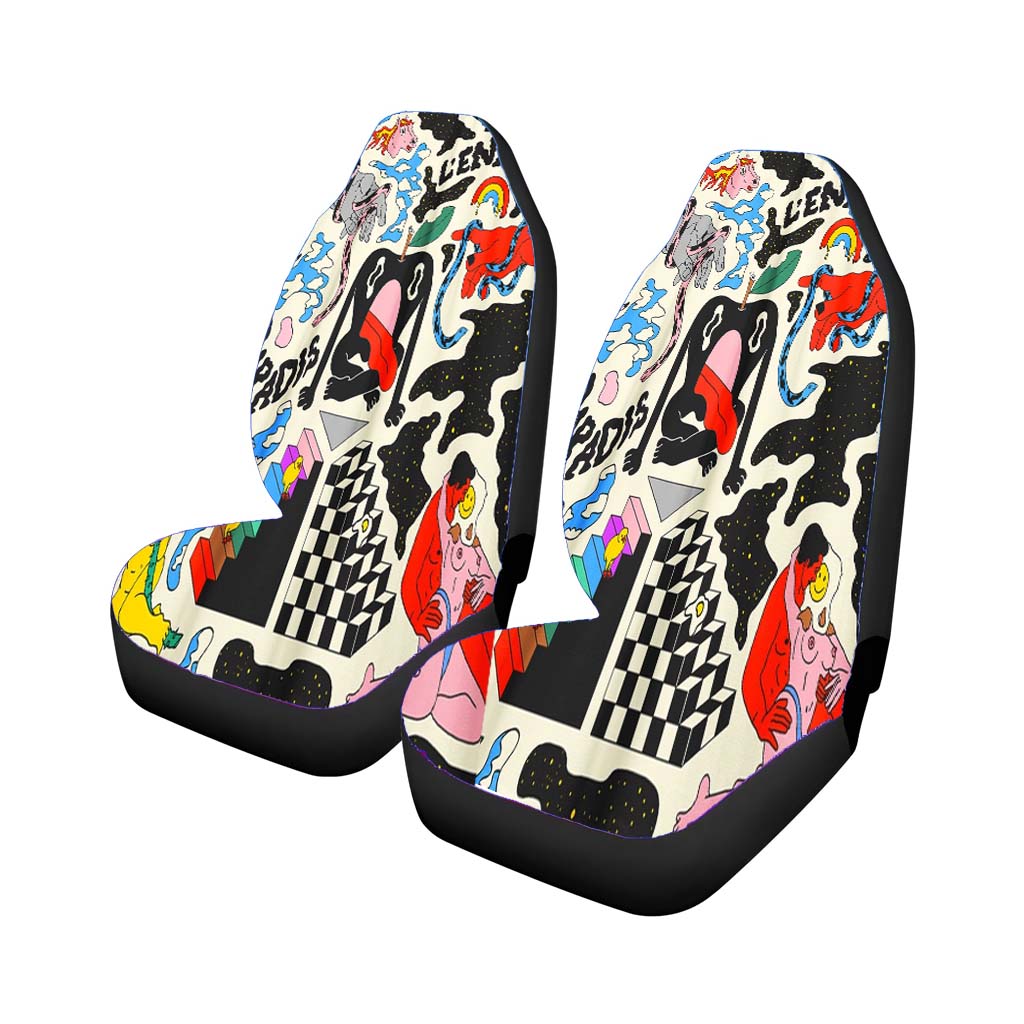 Abstract And Colourful Car Front Seat Covers
