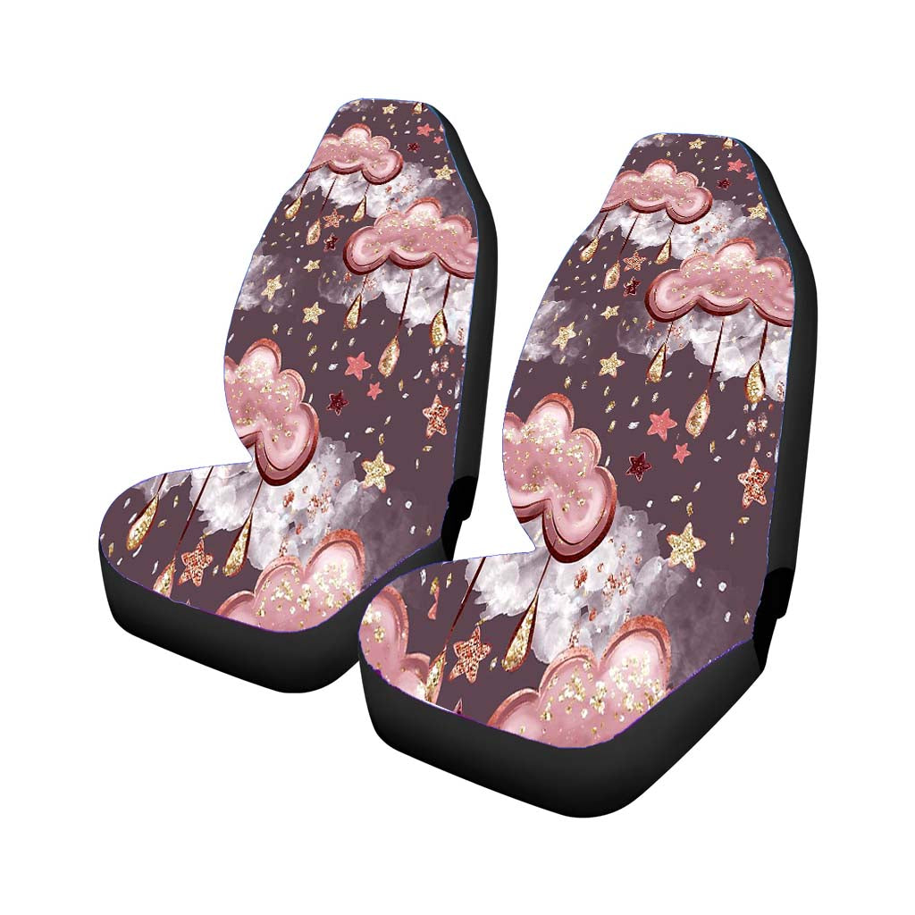 Abstract Clouds And Stars Car Front Seat Covers