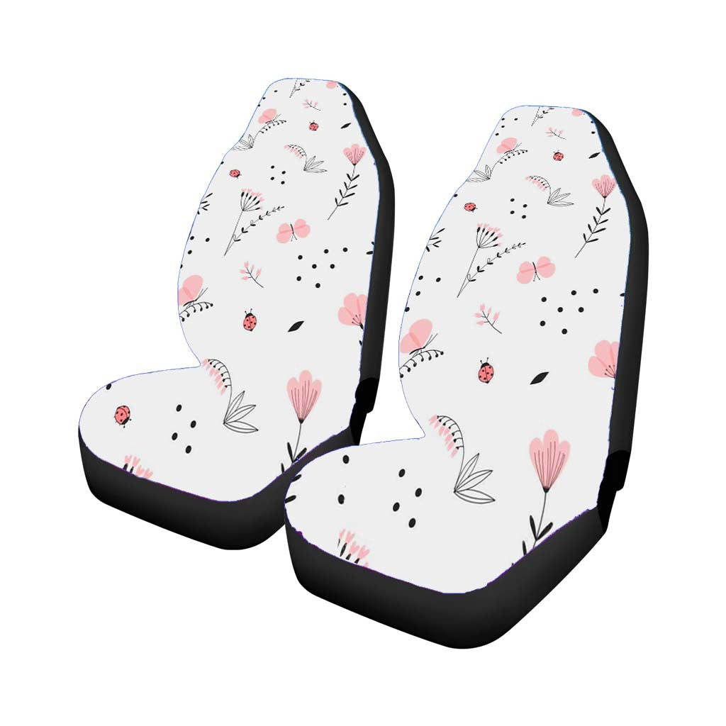 Abstract Flower Butterfly And Bugs Car Front Seat Covers