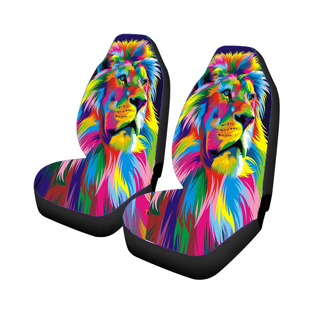 Abstract Lion Car Front Seat Covers
