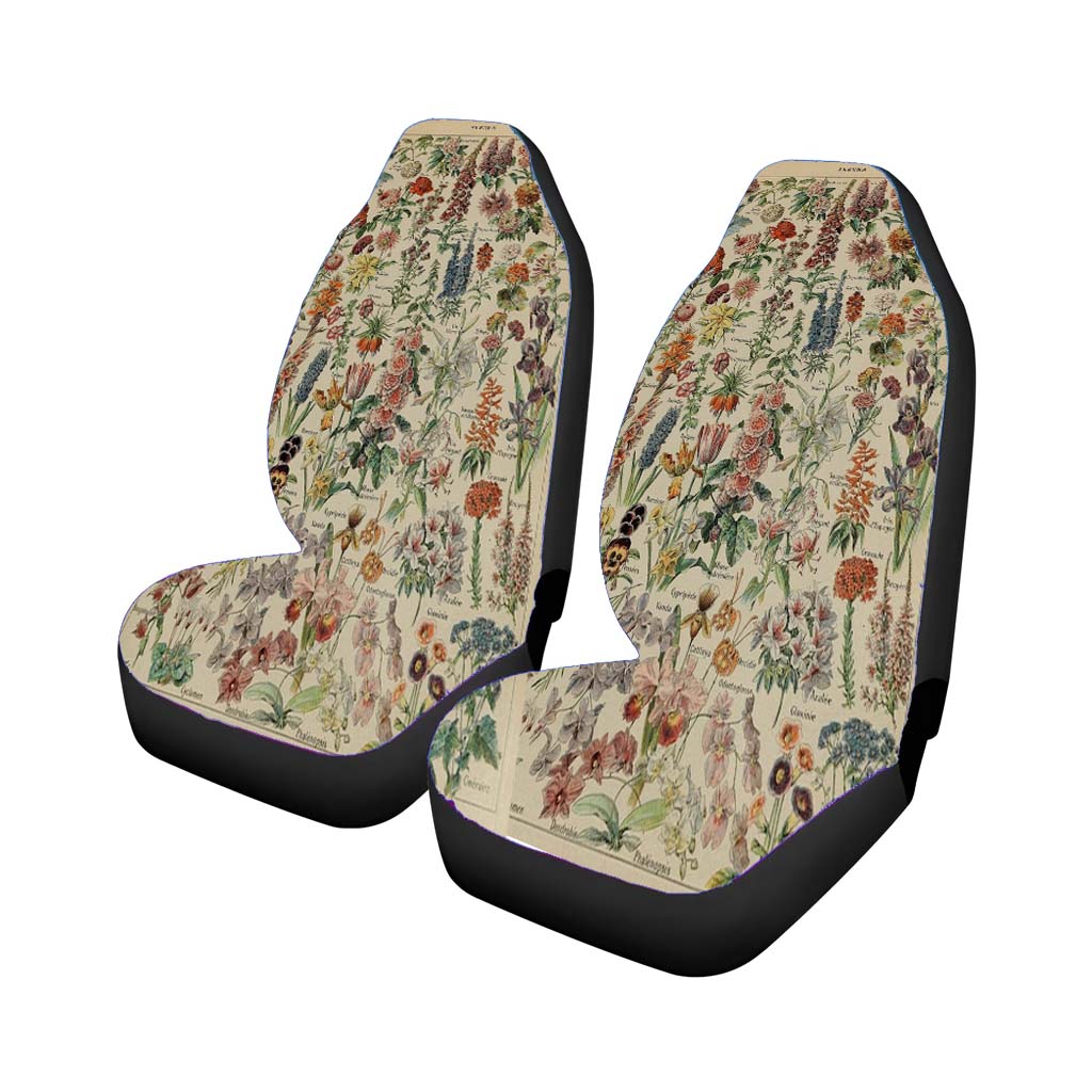 Adolphe Millot'S Flowers Car Front Seat Covers