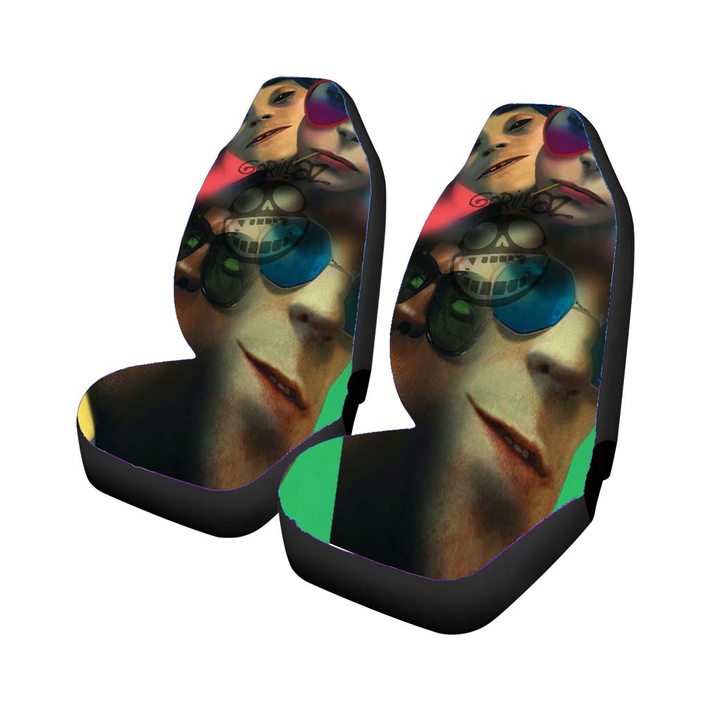 Aesthetic Gorillaz Band Face Art Car Front Seat Covers