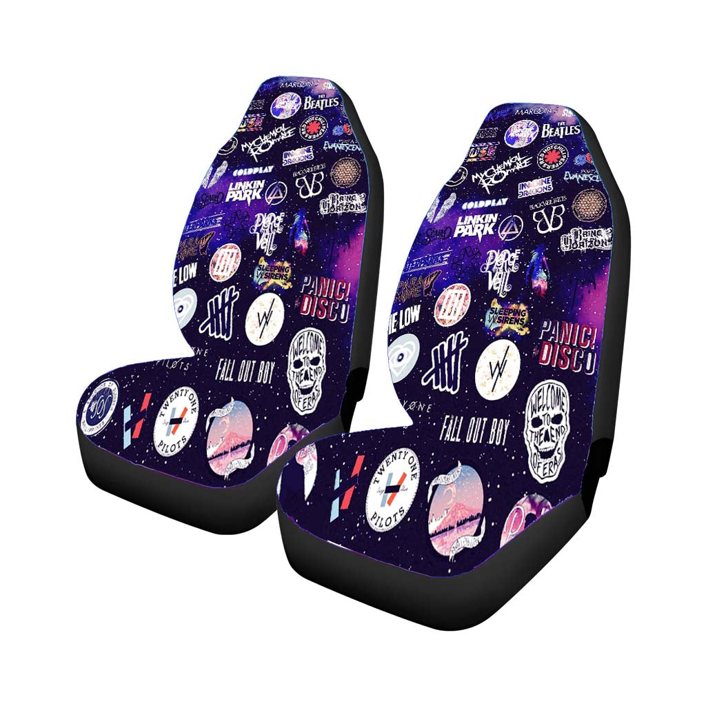 Aesthetic Music Band Collage Car Front Seat Covers