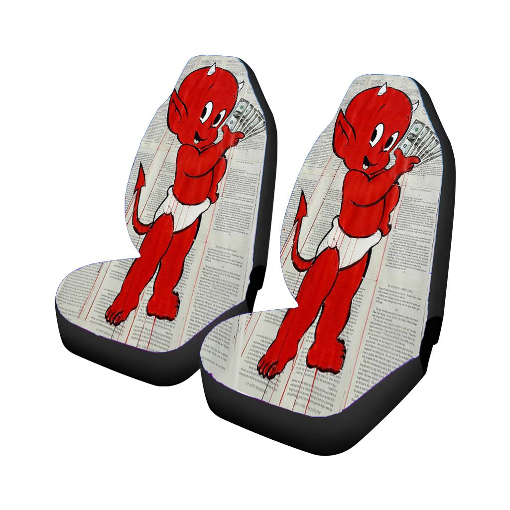 Aesthetic Red Cute Baby Devil Car Front Seat Covers