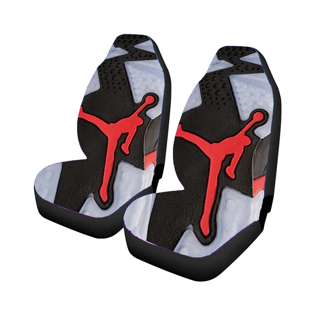 Air Jordan Black Red Sole Car Front Seat Covers