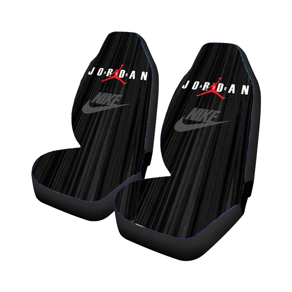 Air Jordan Black Wood Grain Car Front Seat Covers
