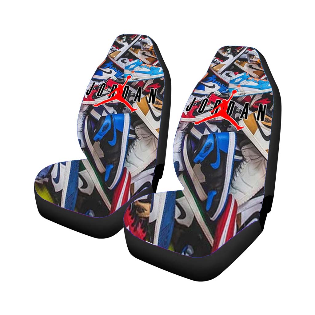 Air Jordan Shoes Pattern Logo Car Front Seat Covers