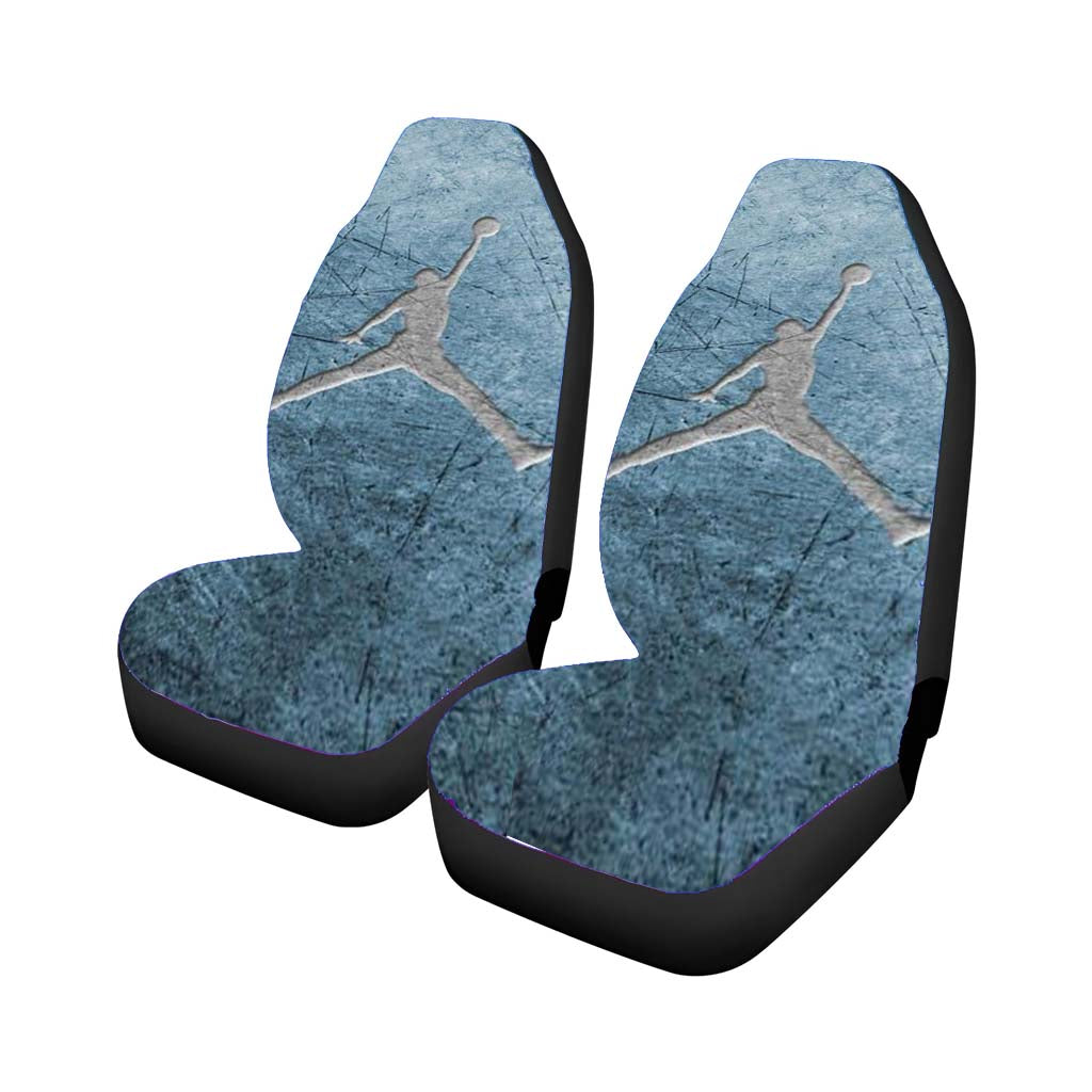 Air Jordan Steel Texture Logo Car Front Seat Covers