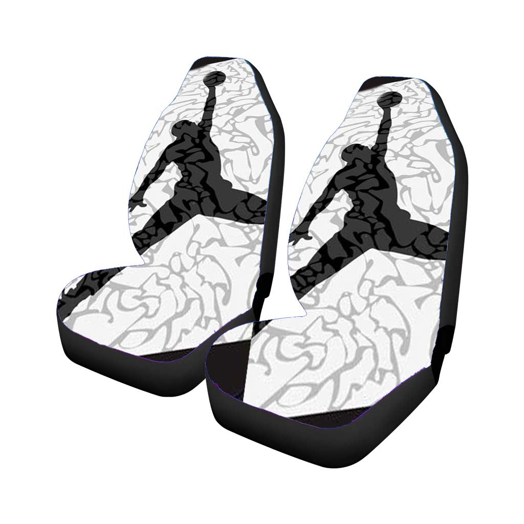 Air Jordan White Texture Car Front Seat Covers