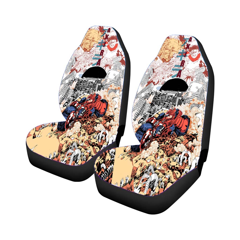 Akira Abstract Doodle Art Style Car Front Seat Covers