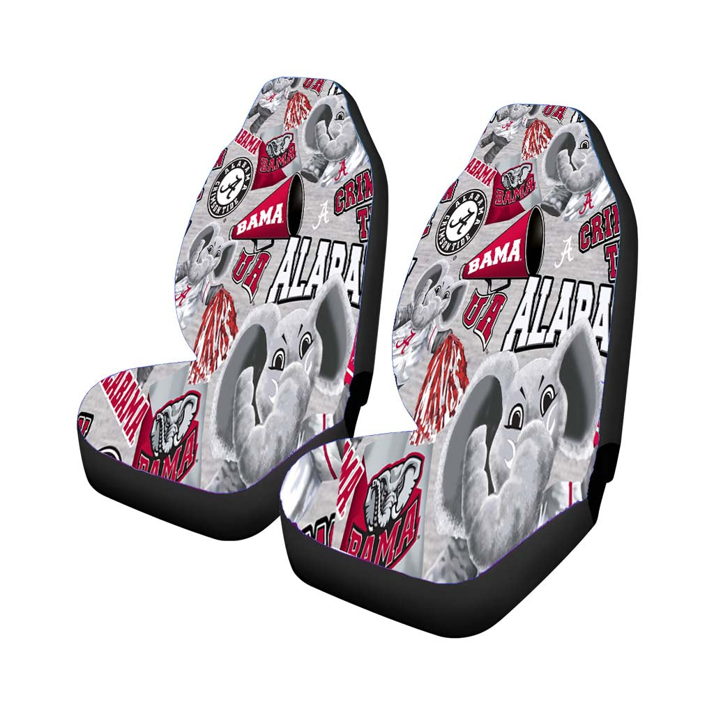 Alabama Crimson Tide Pattern Elephant Car Front Seat Covers