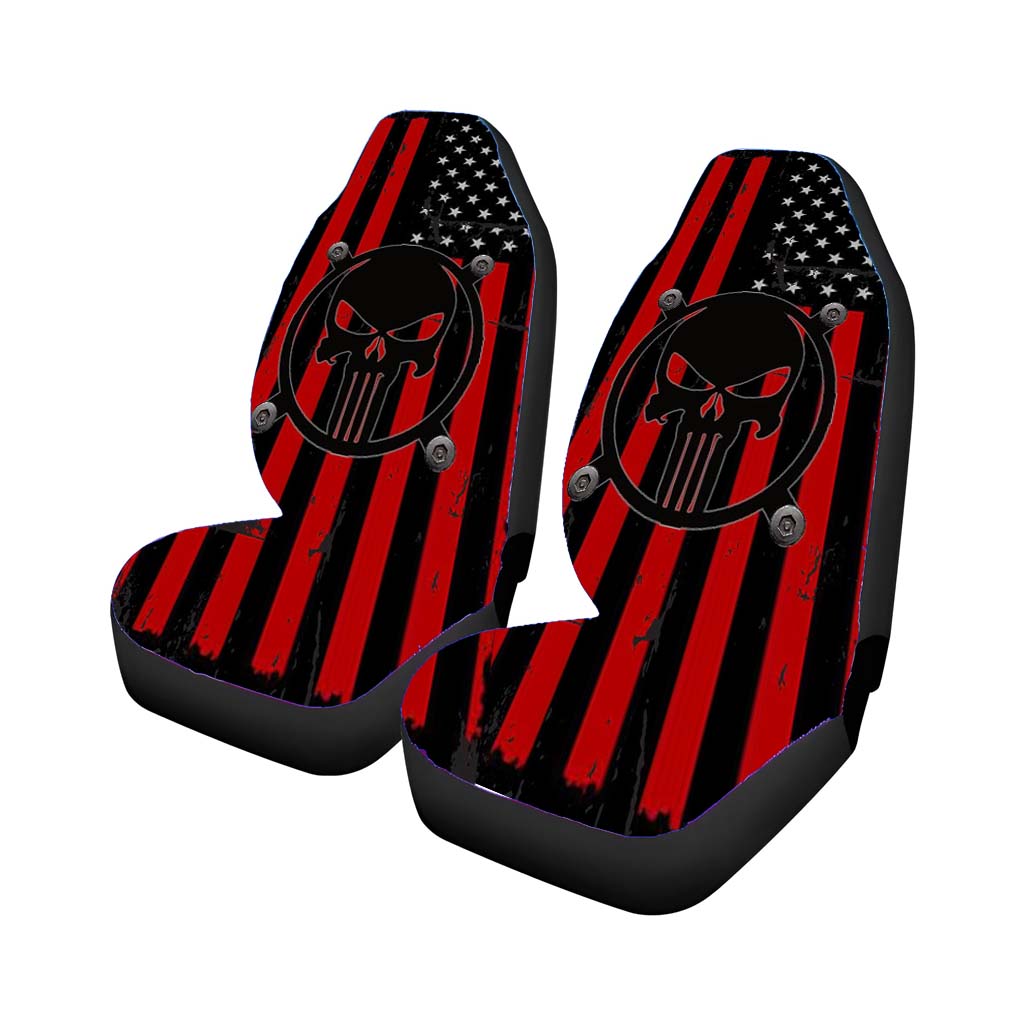 American Flag Punisher Car Front Seat Covers