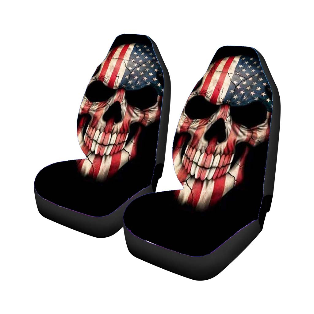 American Flag Skull Car Front Seat Covers