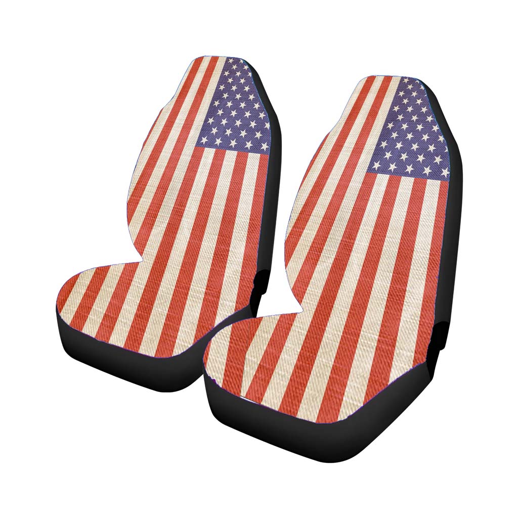 American Flag Texture Car Front Seat Covers