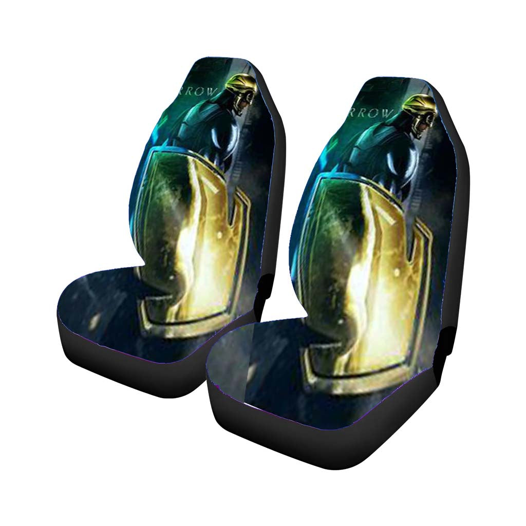 Arrow Superhero With Shield Car Front Seat Covers